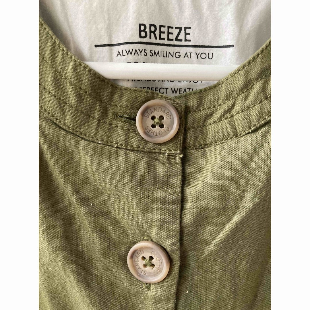 BREEZE(ブリーズ)のBREEZE ブリーズ深緑　シャツ　ワンピース　リボン キッズ/ベビー/マタニティのキッズ服女の子用(90cm~)(ワンピース)の商品写真