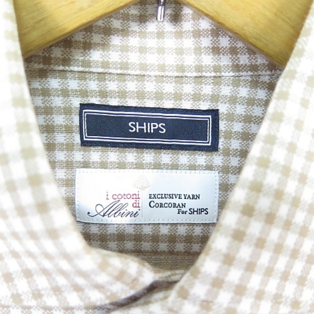 SHIPS(シップス)のSHIPS ALBINI ワンピースカラー シャツ 長袖 コットン M チェック メンズのトップス(シャツ)の商品写真