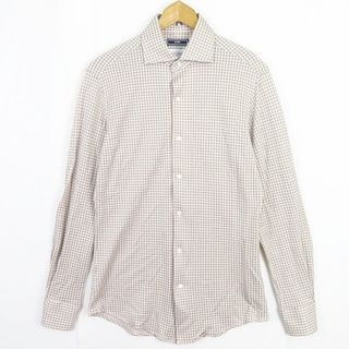 シップス(SHIPS)のSHIPS ALBINI ワンピースカラー シャツ 長袖 コットン M チェック(シャツ)