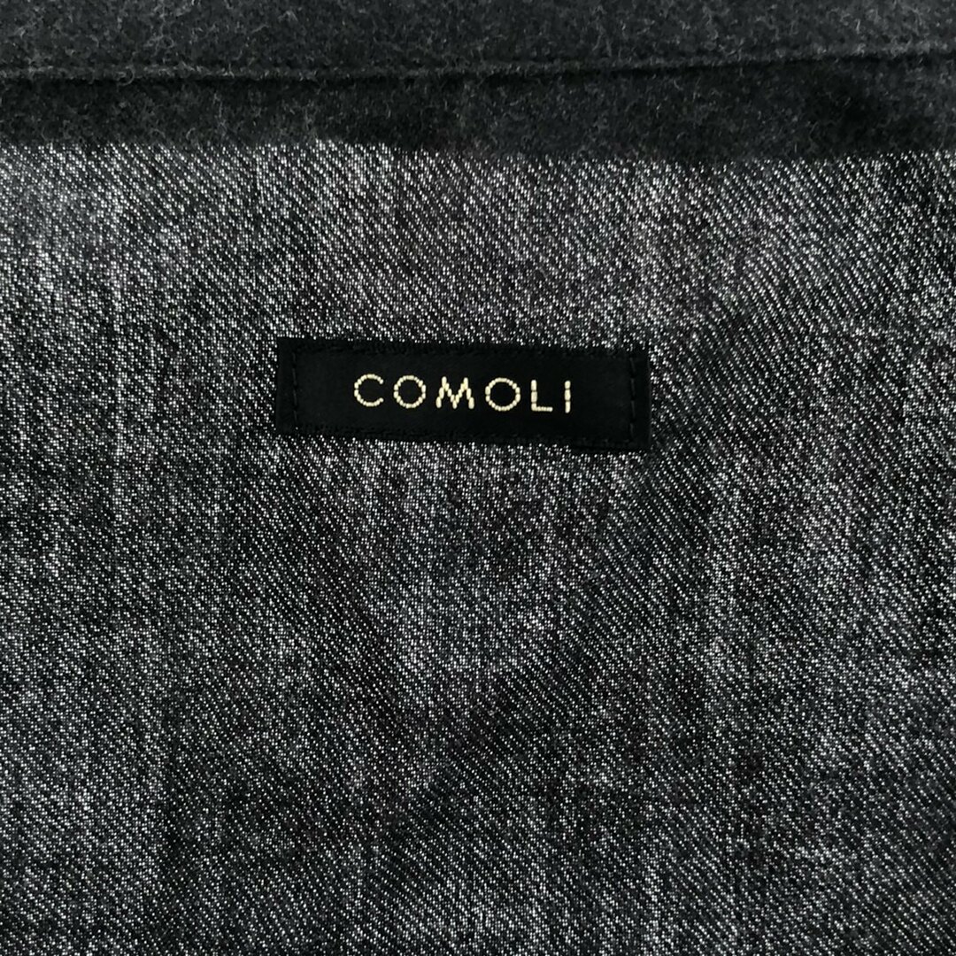 COMOLI(コモリ)のCOMOLI コモリ 22AW ウールビエラ スキッパーシャツ チャコール 3 W03-02008 メンズのトップス(シャツ)の商品写真