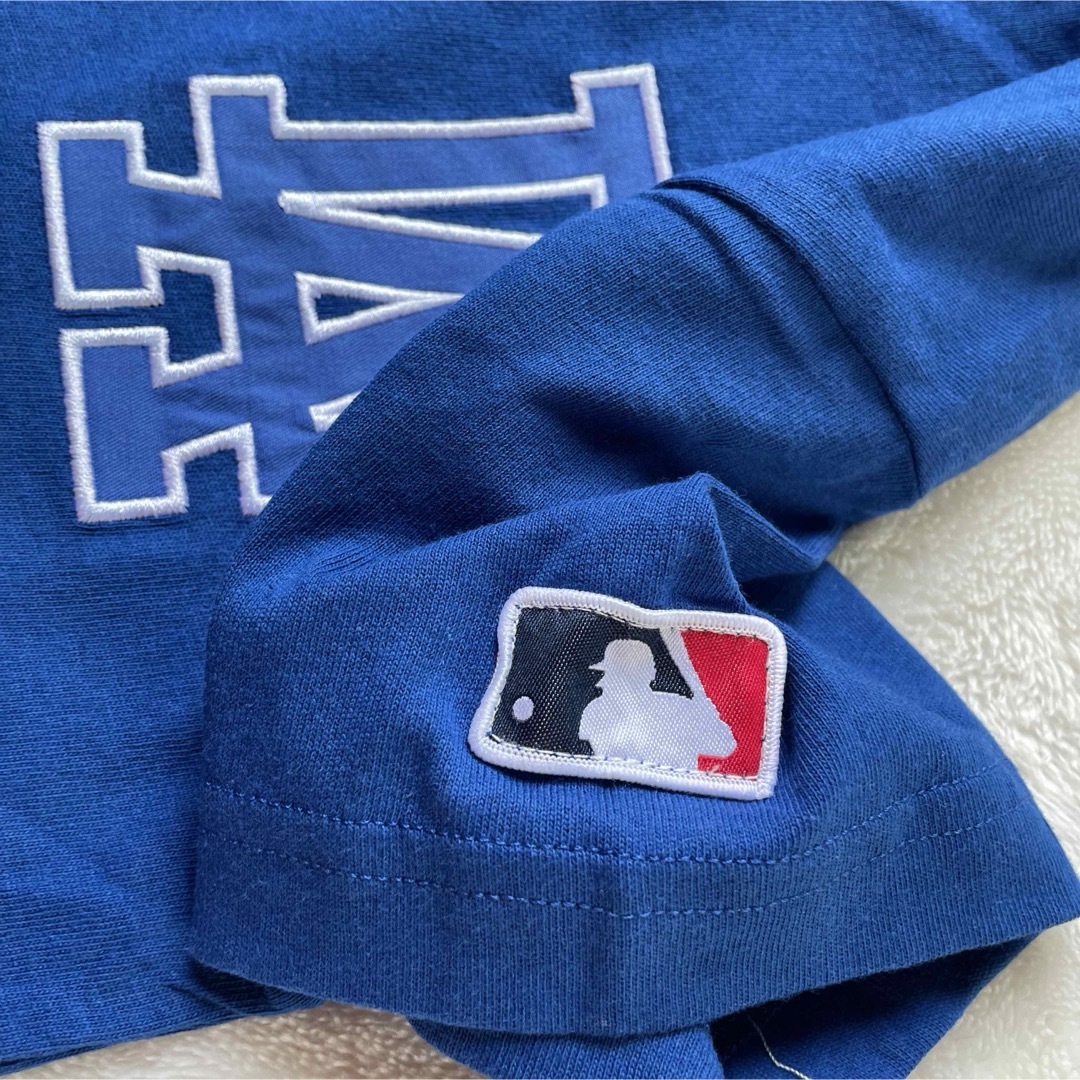 MLB(メジャーリーグベースボール)の130cm MLB ドジャース 大谷翔平 半袖 シャツ Tシャツ　青　刺繍キッズ キッズ/ベビー/マタニティのキッズ服男の子用(90cm~)(Tシャツ/カットソー)の商品写真