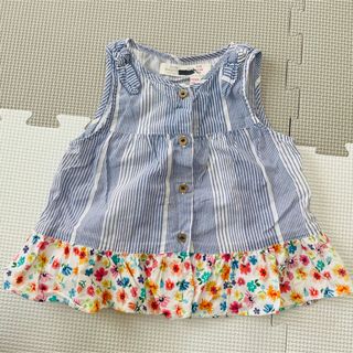 ザラ(ZARA)のzara Baby girls ノースリーブ　ストライプ　花柄　ベビー　74cm(タンクトップ/キャミソール)