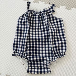 ベビーギャップ(babyGAP)のbaby Gap ロンパース チェック ネイビー ベビー 70cm(ロンパース)