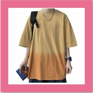 tシャツ メンズ 夏服 半袖 五分袖 グラデーション 大きい サイズ XL(Tシャツ/カットソー(半袖/袖なし))