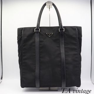 プラダ(PRADA)の美品！プラダ　ナイロン　ハンドバッグ　ブラック(トートバッグ)