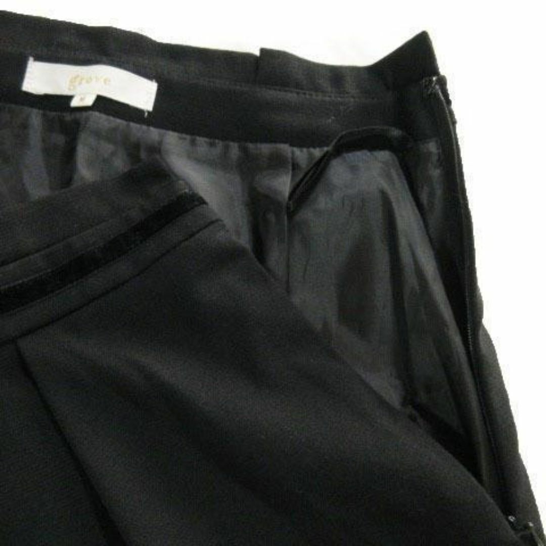 grove(グローブ)のグローブ スカート タイト ひざ丈 リボン M 黒 220328AH3A レディースのスカート(ひざ丈スカート)の商品写真