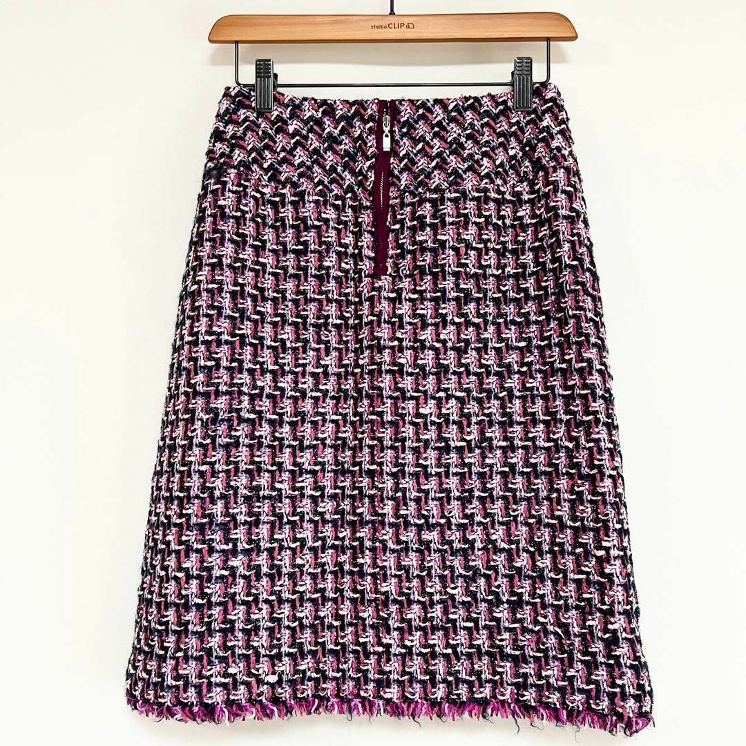 ANAYI(アナイ)のANAYI 22AW ラメモールツイードAラインスカート LINTON 36 レディースのスカート(ひざ丈スカート)の商品写真