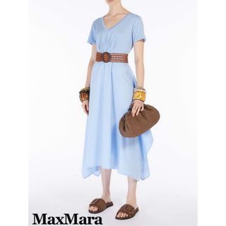 Weekend Max Mara - マックスマーラ コンビ素材フレアラインワンピース ブルー