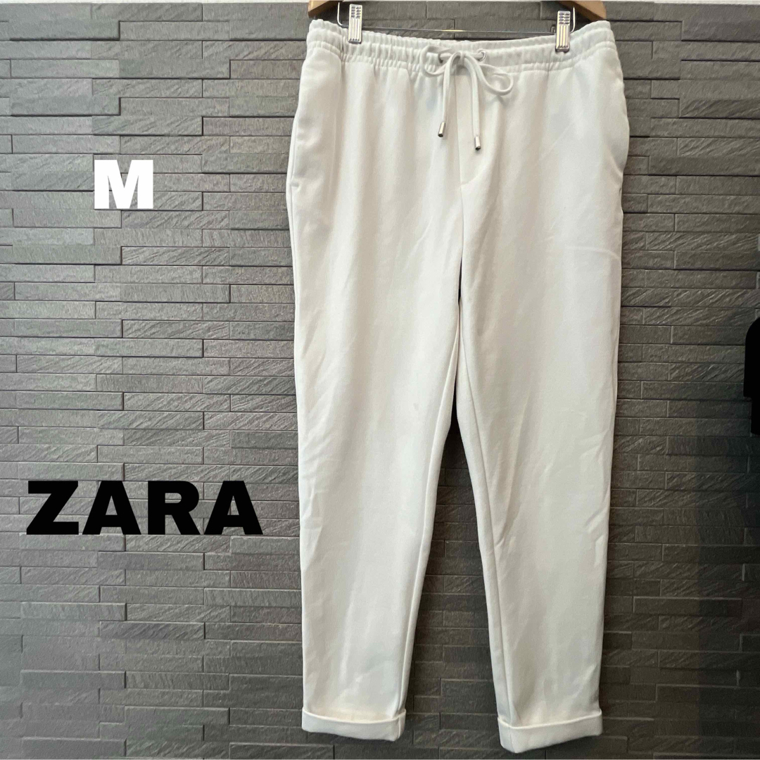 ZARA(ザラ)のZara ザラ メンズ ジョガー コットン パンツ M 白 スウェット ボトム メンズのパンツ(その他)の商品写真