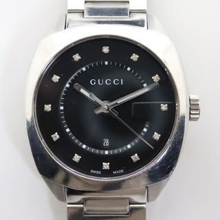 グッチ(Gucci)の【GUCCI】グッチ 腕時計 レディース SS QZ ブラック文字盤 142.4 YA142404/kw0522(腕時計)