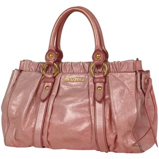 ミュウミュウ(miumiu)のミュウ ミュウ ロゴ ハンドバッグ レディース 【中古】(ハンドバッグ)