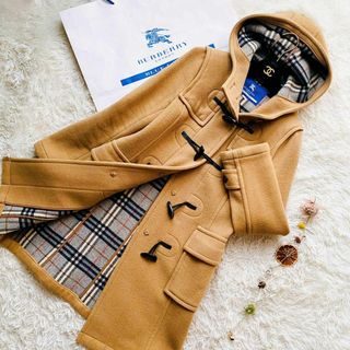 バーバリーブルーレーベル(BURBERRY BLUE LABEL)の希少 バーバリーブルーレーベル ノバチェック ダッフルコート キャメル 日本製(ダッフルコート)