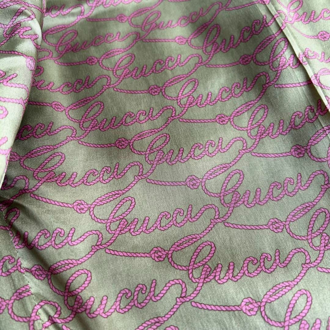 Gucci(グッチ)のGUCCI ストライプ ヒッコリー カバーオール 裏地総ロゴ GG刻印ボタン レディースのジャケット/アウター(Gジャン/デニムジャケット)の商品写真