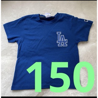 メジャーリーグベースボール(MLB)の150cm MLB ドジャース 大谷翔平 半袖 シャツ Tシャツ　青　刺繍キッズ(Tシャツ/カットソー)