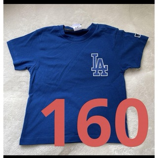 メジャーリーグベースボール(MLB)の160cm MLB ドジャース 大谷翔平 半袖 シャツ Tシャツ　青　刺繍キッズ(Tシャツ/カットソー)