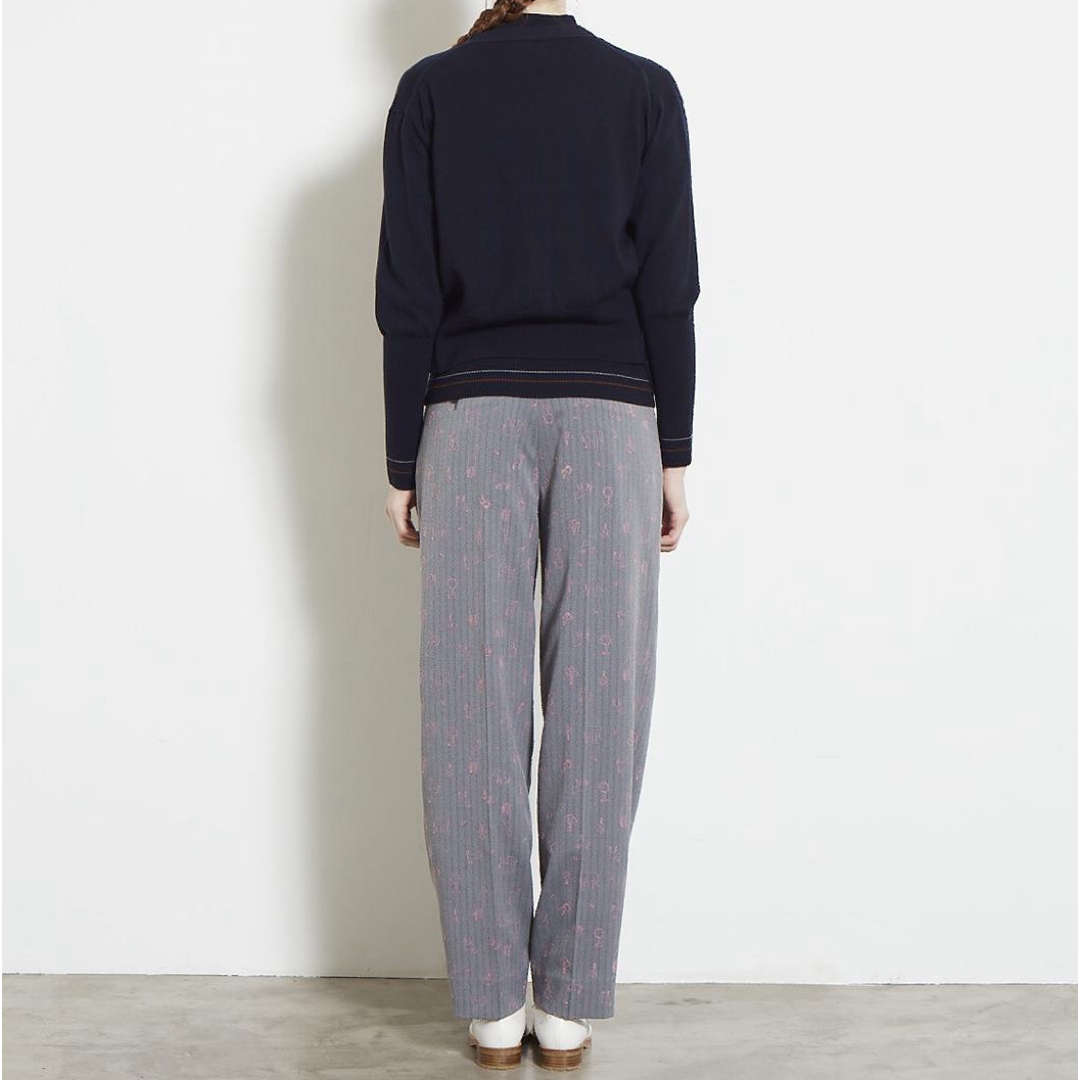 MIDDLA ANIMAL HERRINGBONE WIDE PANTS レディースのパンツ(カジュアルパンツ)の商品写真