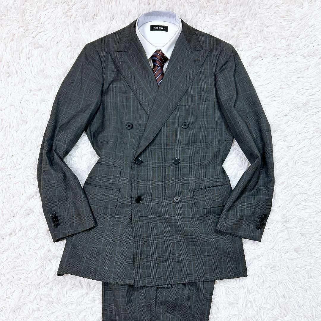 LORO PIANA(ロロピアーナ)の美品★48(M)★ロロピアーナ メンズスーツ セットアップ ダブル6B グレー メンズのスーツ(セットアップ)の商品写真