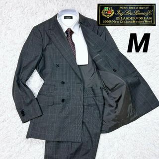 ロロピアーナ(LORO PIANA)の美品★48(M)★ロロピアーナ メンズスーツ セットアップ ダブル6B グレー(セットアップ)