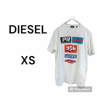 ディーゼル(DIESEL)のディーゼル　シャツ　白　プリント　派手　個性的　綿　肌ざわり　涼しい　夏　古着(Tシャツ/カットソー(半袖/袖なし))