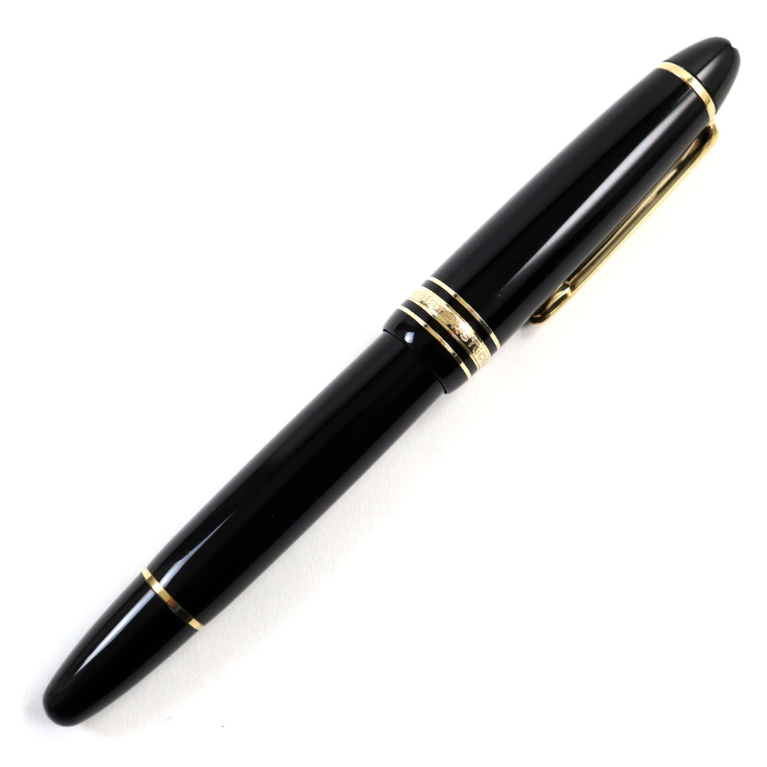 MONTBLANC(モンブラン)の良品○MONTBLANC モンブラン マイスターシュテュック NO.146 ペン先K14 Fニブ ロゴ刻印 ホワイトスター キャップ式 万年筆 ブラック ゴールド ドイツ製 インテリア/住まい/日用品の文房具(ペン/マーカー)の商品写真