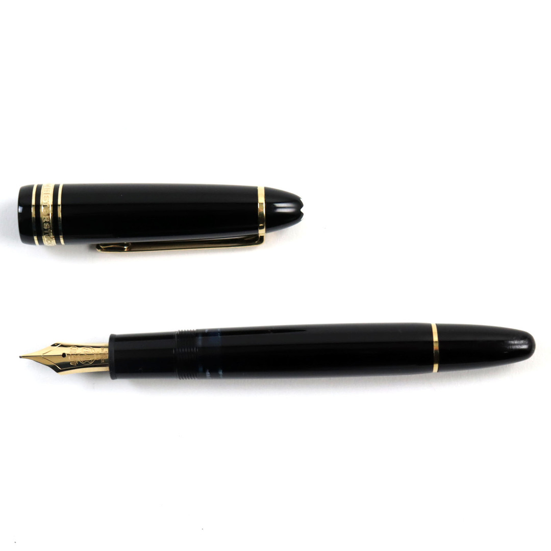 MONTBLANC(モンブラン)の良品○MONTBLANC モンブラン マイスターシュテュック NO.146 ペン先K14 Fニブ ロゴ刻印 ホワイトスター キャップ式 万年筆 ブラック ゴールド ドイツ製 インテリア/住まい/日用品の文房具(ペン/マーカー)の商品写真