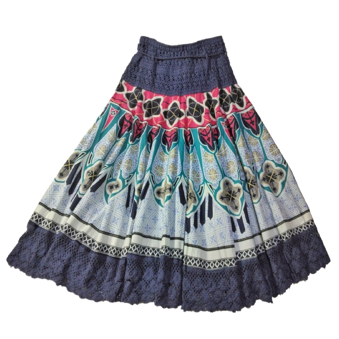 Bou Jeloud(ブージュルード)のブージュルード ✿ クロシェ 総柄 ロングスカート カラフル アジアン 春夏 レディースのスカート(ロングスカート)の商品写真
