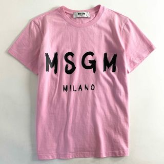 エムエスジイエム(MSGM)の42d4 《美品》 MSGM エムエスジーエム プリントTシャツ S ピンク Tee カットソー MILANO イタリア製(Tシャツ(半袖/袖なし))