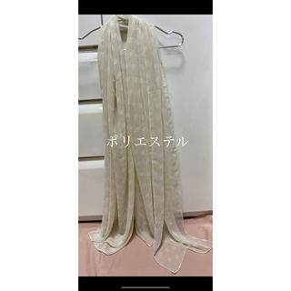 ストール　スカーフ　淡色　ホワイト　白　紫外線対策　ポリエステル176×116(ストール/パシュミナ)
