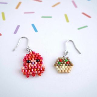 【イヤリングOK】タコ＆たこ焼き　ピアス　ハンドメイド（イカタコシリーズ）お祭り(ピアス)