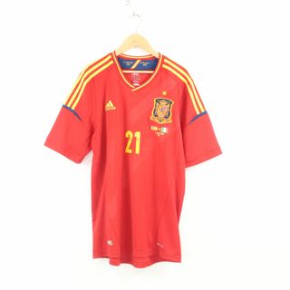 アディダス(adidas)の美品 adidas アディダス 2012-13 スペイン代表 #21 ダビド・シルバ ホーム半袖ユニフォーム M ポリエステル レプリカ 海外サッカー フットボールウェア メンズ HU785 (ウェア)