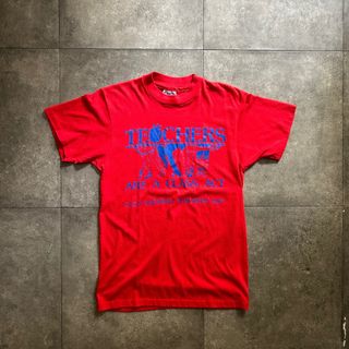 ヘインズ(Hanes)の80s Hanes ヘインズ tシャツ USA製 M レッド×ブルー(Tシャツ/カットソー(半袖/袖なし))