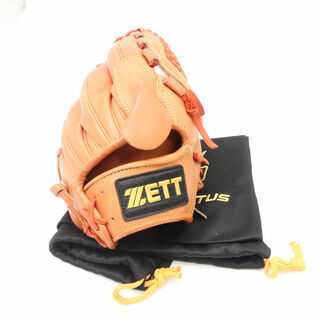 ゼット(ZETT)の美品 ZETT ゼット BPGA11821 PRO STATUS NT プロステイタス 硬式用野球グローブ レザー RED 投手 ピッチャーグラブ 右投げ メンズ HU975 (グローブ)