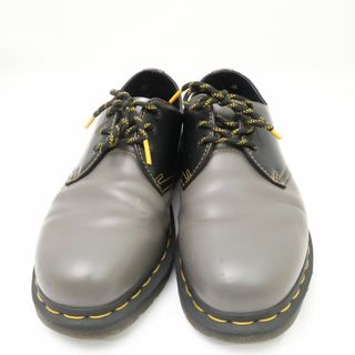 ドクターマーチン(Dr.Martens)の美品 DR. MARTEN ドクターマーチン 3EYE BOOT SMOOTH 27540 GV04X 3ホールシューズ UK8/US9(27cm相当） レザー イエローステッチ スモーク ツートン 革靴 メンズ AU2540 (ブーツ)