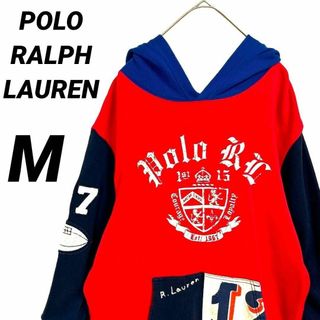 ポロラルフローレン(POLO RALPH LAUREN)の美品★M★ポロラルフローレン プルオーバーパーカー クレイジーパターン(パーカー)