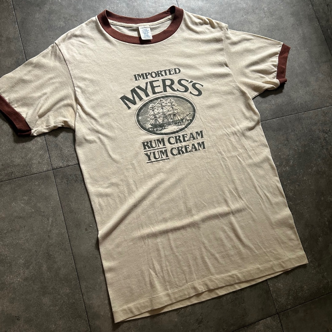 70s80s リンガーtシャツ USA製 ベージュ×ブラウン Lの通販 by 70s80s リンガーtシャツ USA製 ベージュ×ブラウン Lの通販 by