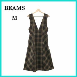 ビームス(BEAMS)の美品 BEAMS ビームス ワンピース 総柄 ブラウン M(ロングワンピース/マキシワンピース)