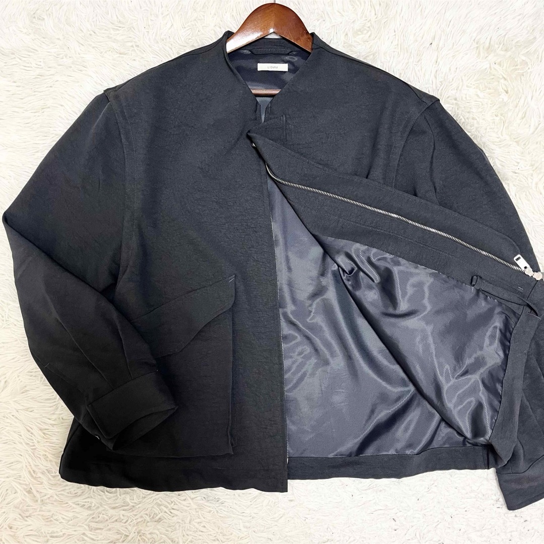 LIDNM(リドム)の美品 リドム ブルゾン 2way 大きいサイズ オーバーサイズ L グレー 春 メンズのジャケット/アウター(ブルゾン)の商品写真