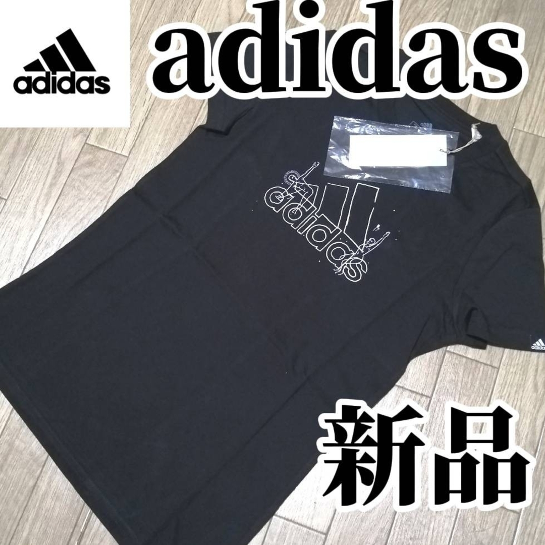 adidas(アディダス)の【大人気Tシャツ】新品　アディダス　レディース　Tシャツ　XLサイズ　ブラック レディースのトップス(Tシャツ(半袖/袖なし))の商品写真