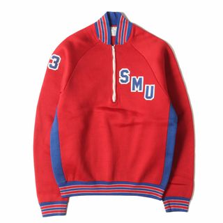 Champion vintage チャンピオン ヴィンテージ スウェット サイズ:M 60s プロダクツタグ ハーフジップ ジャージ スウェットシャツ 南メソジスト大学モデル レッド トップス トレーナー【メンズ】【中古】(その他)