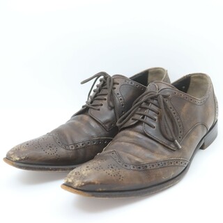 DOLCE&GABBANA - e14653 ドルチェ＆ガッバーナ ビジネス シューズ 紳士靴 レザー ブラウン 茶 メンズ サイズ 7
