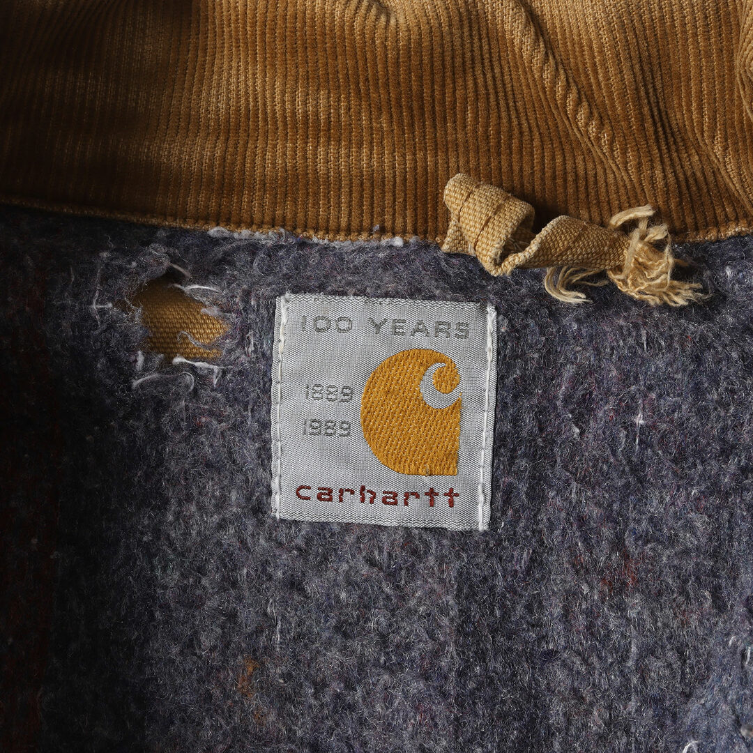 carhartt(カーハート)のCarhartt カーハート ジャケット サイズ:詳細参照(XL位) 80s 100周年記念モデル 裏地ブランケット デトロイトジャケット / ダック ワーク DETROIT JACKET ブラウン アウター ブルゾン 上着【メンズ】【中古】 メンズのジャケット/アウター(その他)の商品写真