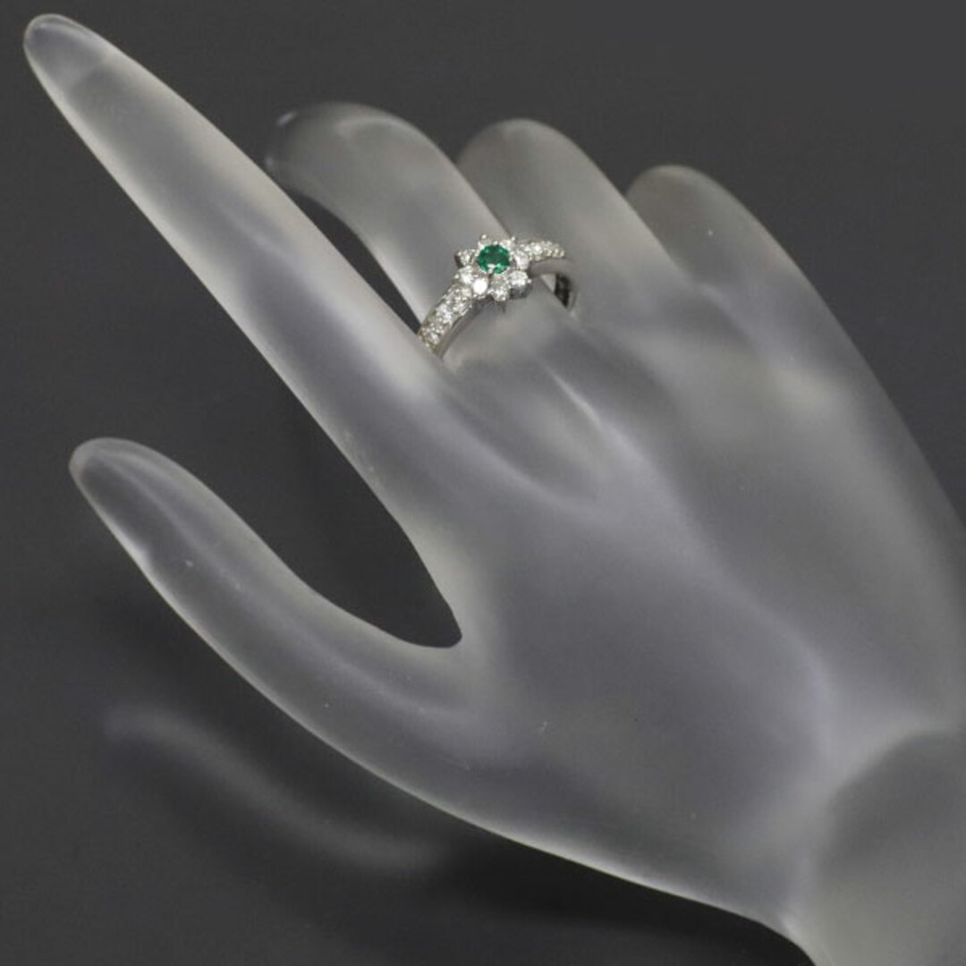 Pt900 エメラルド ダイヤモンド リング 0.15ct D0.39ct レディースのアクセサリー(リング(指輪))の商品写真