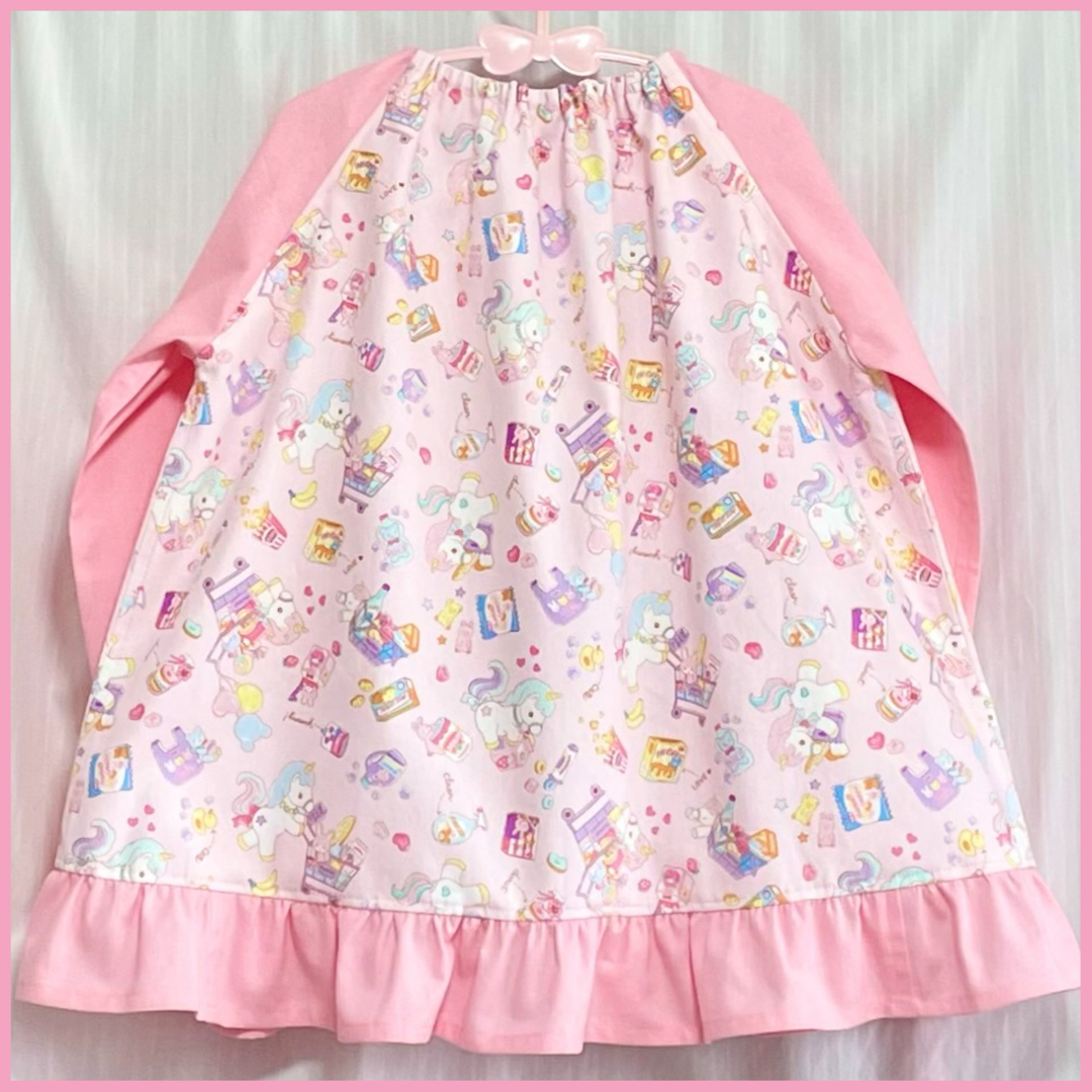 【 ざくちゃん様専用 】　スモック２点セット　ユニコーン　120cm 100cm キッズ/ベビー/マタニティのキッズ服女の子用(90cm~)(その他)の商品写真