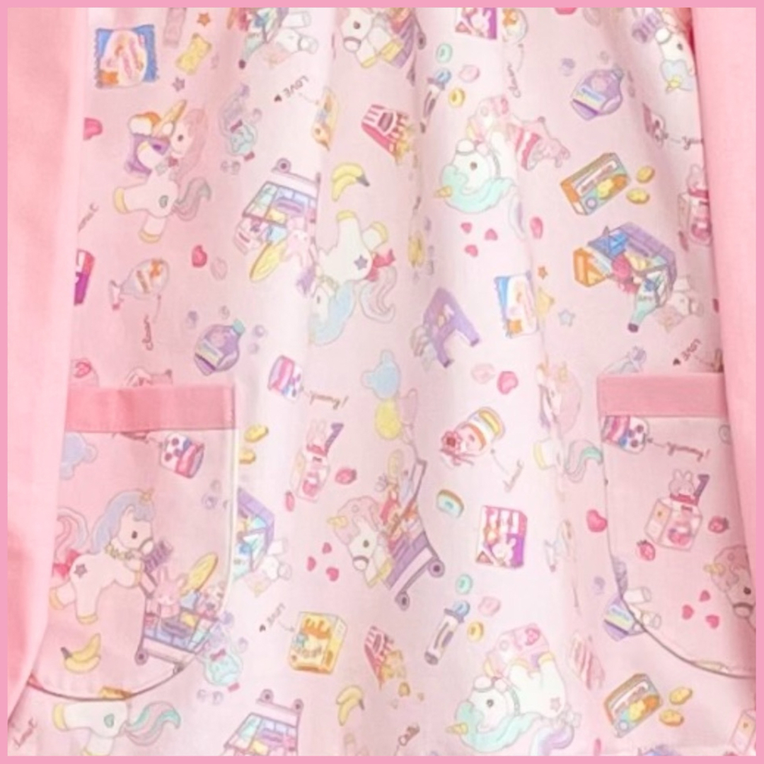 【 ざくちゃん様専用 】　スモック２点セット　ユニコーン　120cm 100cm キッズ/ベビー/マタニティのキッズ服女の子用(90cm~)(その他)の商品写真