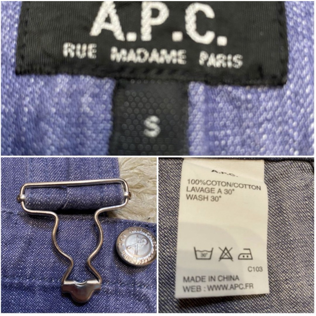 A.P.C(アーペーセー)のアーペーセー　A.P.C オーバーオール サロペット デニム　チェック メンズのパンツ(サロペット/オーバーオール)の商品写真