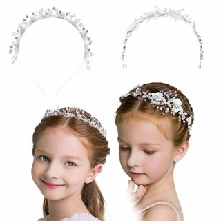 カチューシャ キッズ ヘアアクセサリー ヘッドドレス 髪飾り パール sm483(その他)