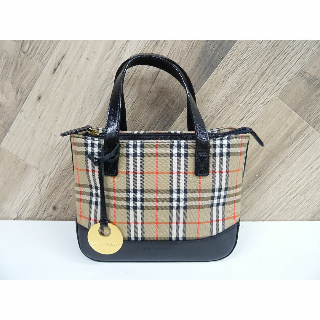 BURBERRY - M奈102 / BURBERRY ノバチェック ハンドバッグ キャンバス レザー