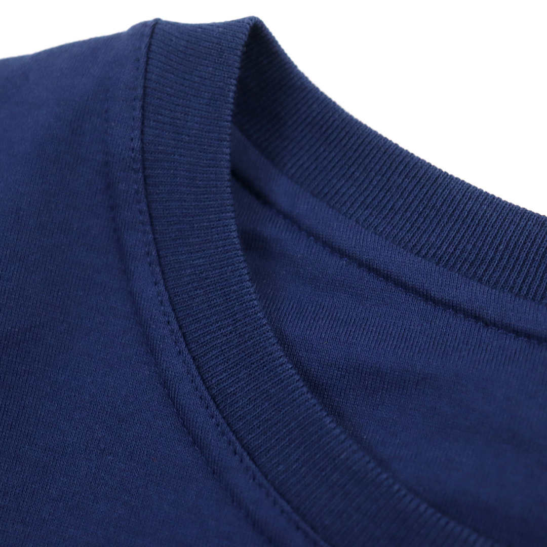HERMES(エルメス)の美品○HERMES エルメス 21SS コットン クロシェット刺繍入り ポケット付き クルーネック 半袖Ｔシャツ ブルー 36 フランス製 正規品 レディース レディースのトップス(Tシャツ(半袖/袖なし))の商品写真