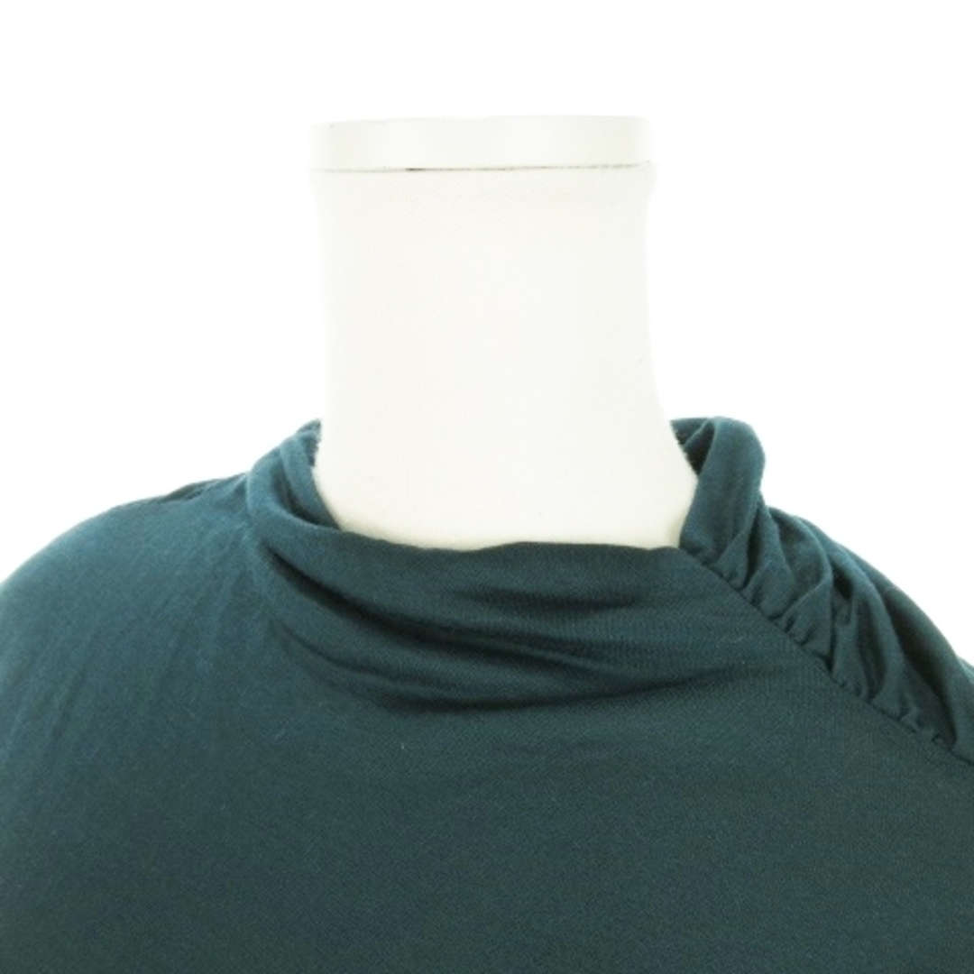 ck Calvin Klein(シーケーカルバンクライン)のシーケーカルバンクライン ブラウス ハイネック 半袖 ギャザー 4 緑 レディースのトップス(シャツ/ブラウス(半袖/袖なし))の商品写真