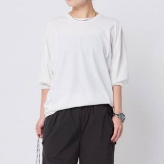 エーピーストゥディオ(AP STUDIO)の最終値下!24SS★AP STUDIO ワイドスリーブTシャツ　ホワイト(Tシャツ(長袖/七分))